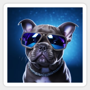 American Bully With Glasses Sticker